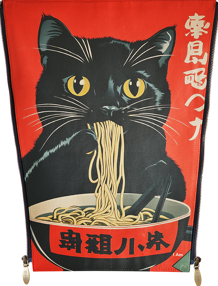 Japanese - Cat eating ramen